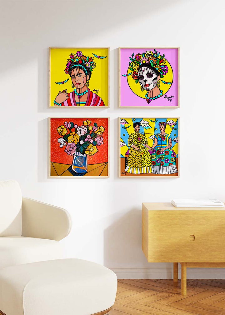 Frida fondo amarillo